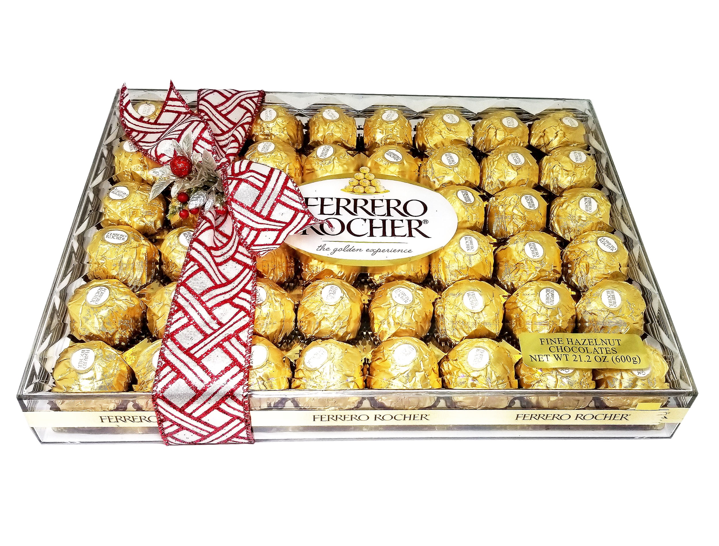  Ferrero Rocher Fine Hazelnut Chocolates, Chocolate Gift Box,  48 Count Flat, 21.2 oz : Grocery & Gourmet Food