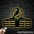 thumbnail image 4 of Craftnamesign Custom Metal Raven Medal Hanger Wall Art Led Light, Crow Moon Medal Holder, 4 of 5