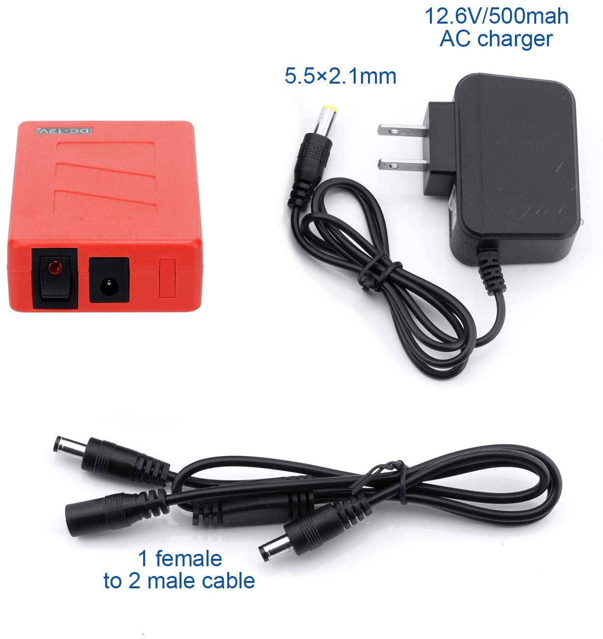ABENIC DC 12V 2A 4800mAh Super Rechargeable Protable Li-ion Lithium Battery DC12480 Red 24W