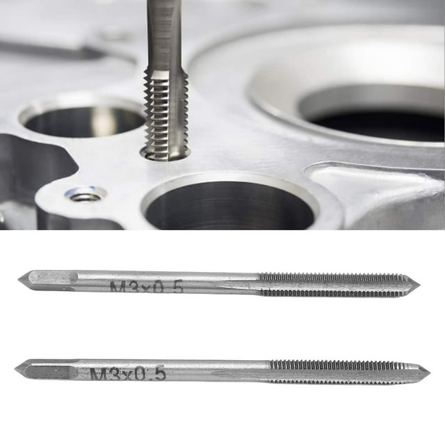 Metric Machine Taps, High Hardness 2Pcs/Set Rapid Chip Removal Wear Resistance Straight Flute Taps Through Hole For Clocks Watches Wood Soft Metal