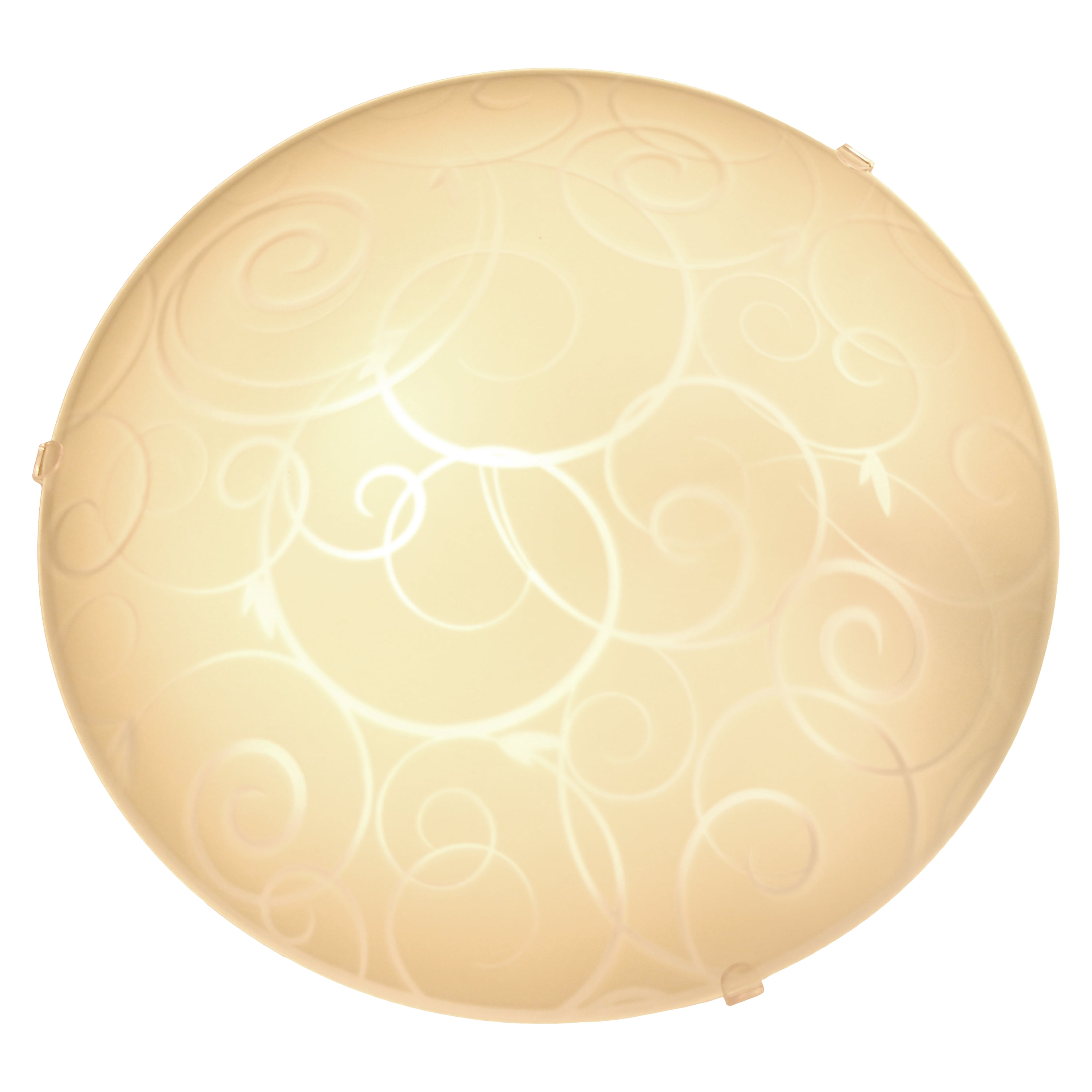 Simple Designs 10" Round Flush Mount Ceiling Light with Scroll Swirl Design, White