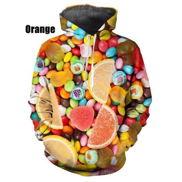 Nouveau Sac à Bonbons Imprimé 3D Mode Sweat à Capuche Décontracté