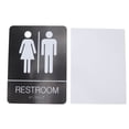 thumbnail image 2 of Letras de Baño de Braille, Colores Contrastantes de Adhesivo, Signo de Baño de Baño de Acero recubrimientos inoxidables Negro para Restaurante de Oficinas de Negocios, 2 of 7