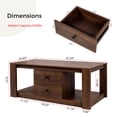 thumbnail image 6 of MINCETA Coffee Table,Modern Wooden Rectangle Coffee Tables with Storage,2 Drawer Center Table for Living Room,Walnut, 6 of 6