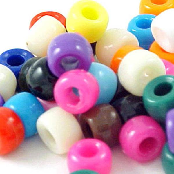 Plastic Crow Beads Green 9mm 1000 Pack
