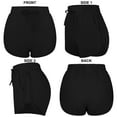 thumbnail image 4 of URATOT 2 Pack Cotton Yoga Short Women Summer Running Gym Sports Waistband Shorts with Pockets, 4 of 5