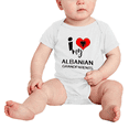 thumbnail image 2 of I Heart My Albanian Grandparents Albania Love Flag Baby One-Pieces Baby Bodysuit (White, 0-3 Months), 2 of 5
