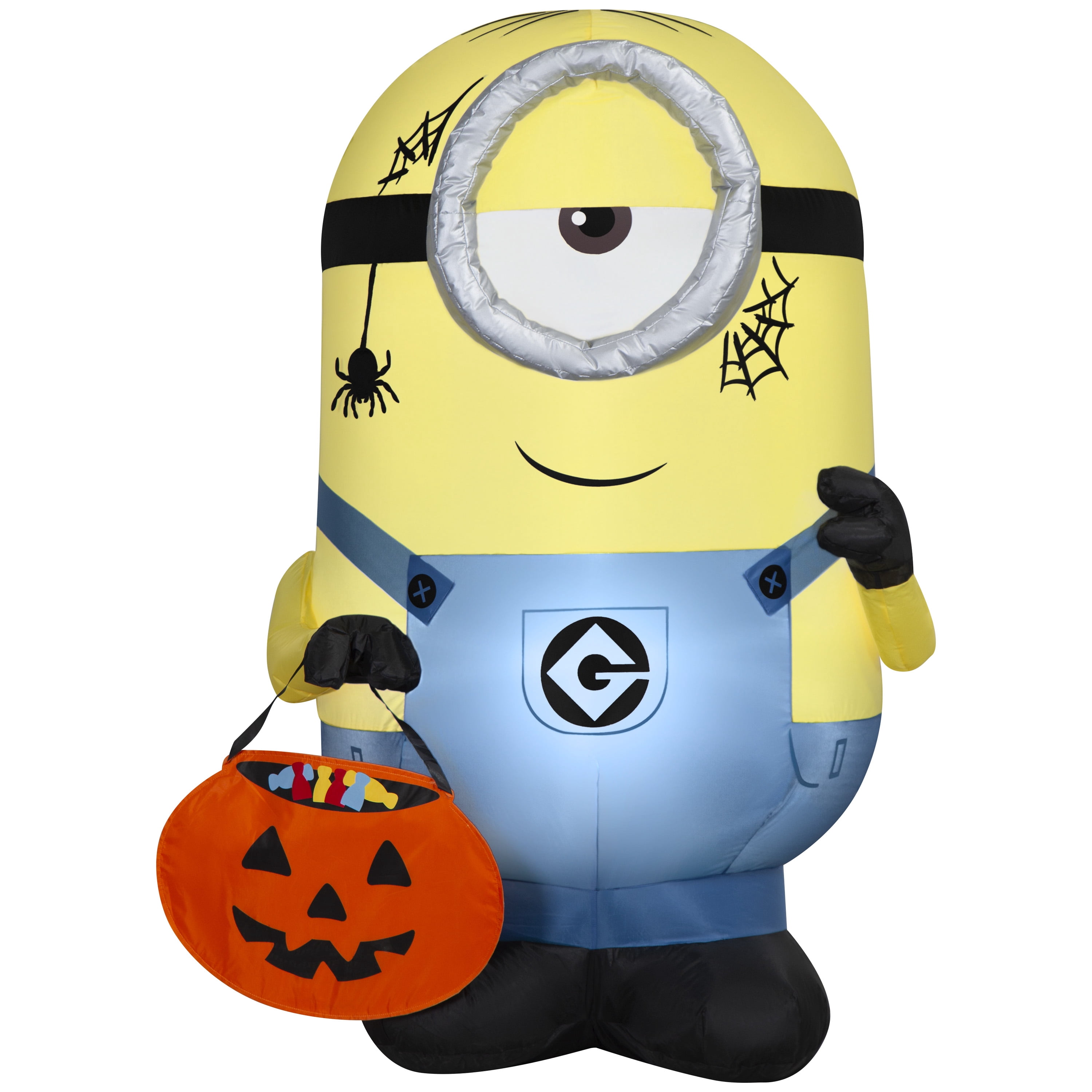 Airblown Halloween Yard Inflatables Light Minions Stuart as Villain Universal, 4.2 ft