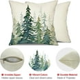 thumbnail image 4 of Christmas Pillow Covers 20x20 inch Set of 2 Watercolor Blue Green Christmas Tree Decorative White Throw Pillow Covers Winter Famliy Decoration for Home Couch TH-31A20, 4 of 6