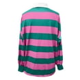 thumbnail image 5 of Arlun Womens Long Sleeve Striped Polo Shirts Oversized Quarter Button Collar Y2k Pullover T Shirts Casual Loose Soft Comfortable Streetwear Rugby Lightweight Going out Tops Hot Pink M, 5 of 5