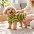 thumbnail image 5 of Goowood Warm Fleece Dog Sweater Striped Small Pet Sweater, Two Legged Puppy Coat Outfit for Cat Small Dogs Chihuahua Fall Winter Pet Apparel, 5 of 7