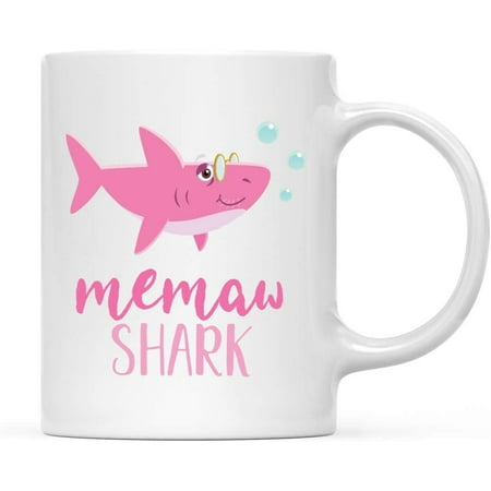 

CTDream Baby Shark Family 11oz. Coffee Mug Gift Memaw Shark 1-Pack Shark Do Do Do Gift Idea Birthday Christmas Gifts for Memaw