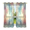 thumbnail image 2 of Painting Colors Blackout Curtains Thermal Insulation 63 inch Grommet for Bedroom Living Room Bathroom Kitchen Windows 2 Pack, 2 of 6