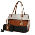 thumbnail image 4 of MKF Collection Vallie Color-Block Vegan Leather Women’s Tote Handbag with Matching Wallet – 2 pcs by Mia K. - White Pink, 4 of 10
