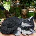 thumbnail image 4 of Estatua de gato durmiente en miniatura Zulema resina negro, 4 of 7