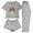 04 Gray, variant on Fewfanhot Women Pajama Sets 3 Piece Cute Thanksgiving Turkey Print Pajama Set Short Sleeve Tee Lounge Shorts and Pants Sleepwear