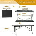 thumbnail image 5 of 6ft Folding Table Heavy Duty Foldable Table Camping Working Table Indoor Outdoor Plastic Folding Table Utility Party Dining Table Easy to Assemble with Lock Function, Ratten, 5 of 11