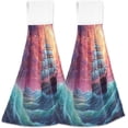 thumbnail image 2 of Ship in Ocean Kitchen Towels, 2PCS Super Soft Absorbent Hanging Hang Towels or Dishcloths, Bathroom Hand Towels 12x17Inches Wash cloth, 2 of 7