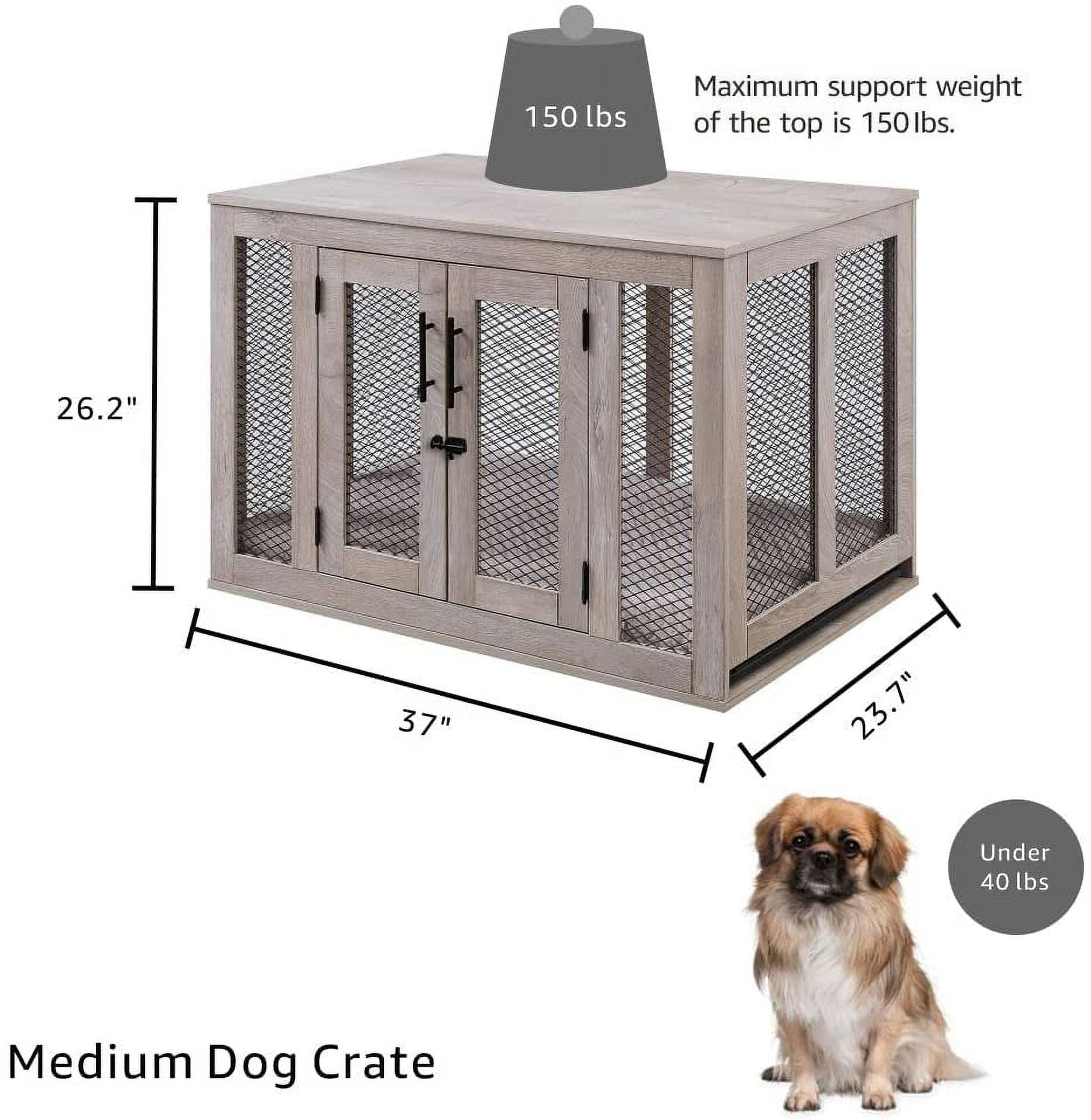Unipaws Dog Crate Furniture Metal Mesh Double Door Bahrain Ubuy