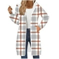 thumbnail image 2 of Aboser Womens Zip Up Plaid Hoodie with Pockets Long Sweatshirt Jackets Trendy Checked Printing Hoodies Casual Long Sleeve Jacket Coat Drawstring Loose Fit Hooded Outerwear, 2 of 6
