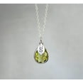thumbnail image 3 of Personalized Peridot Necklace, August Teardrop Birthstone Necklace, Bridesmaid Necklace, Custom Initial Necklace, Birthday Gift for Her - 18" Silver Plated, 3 of 5