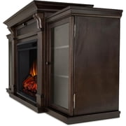 Real Flame Calie TV Stand with Electric Fireplace in Dark Walnut