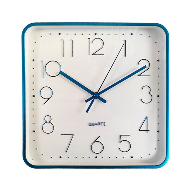Reloj Cuadrado de Pared Rm Regalomex Plástico 30 Centímetros azul