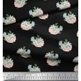 thumbnail image 2 of Soimoi Black Cotton Duck Fabric Tropical Floral Watercolor Decor Fabric Printed Yard 44 Inch Wide, 2 of 3