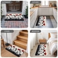 thumbnail image 6 of Red Black Floral Door Mat Indoor Outdoor, Vintage Rustic Oil Painting Flowers Non Slip Welcome Mat with Rubber Backing, Absorbent Fabric Front Door Mats Entryway Rug for Home Patio Entrance 18"x30", 6 of 9