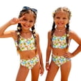 thumbnail image 3 of CCRFTGI Swimsuits for Child Girls Size 6-7 Two Piece Sets Swim Vacation Girls Bikini Beach Holiday Bathing Suit Summer Cute Fruit Print Girls Fashion Swim Suit Kids Swimwear Ginger 2-3 Years, 3 of 9