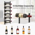 thumbnail image 6 of Gymax 6 Bottles Wall Mounted Wine Rack Metal Wine Display Holder Organizer, 6 of 10