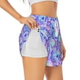 thumbnail image 2 of Bixox Women's Blue Skull Daisy pattern 2 in 1 Running Shorts - Lightweight Athletic Workout Gym Yoga Shorts Liner with Pockets - X-Large, 2 of 5
