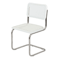 thumbnail image 3 of Breuer Chair Company Marcel Breuer B32 Cesca Cane Cantilever Side Chair w/ Chrome Steel Frame White Wood & White Cane (Made in Italy) by Furnish Theory, 3 of 13