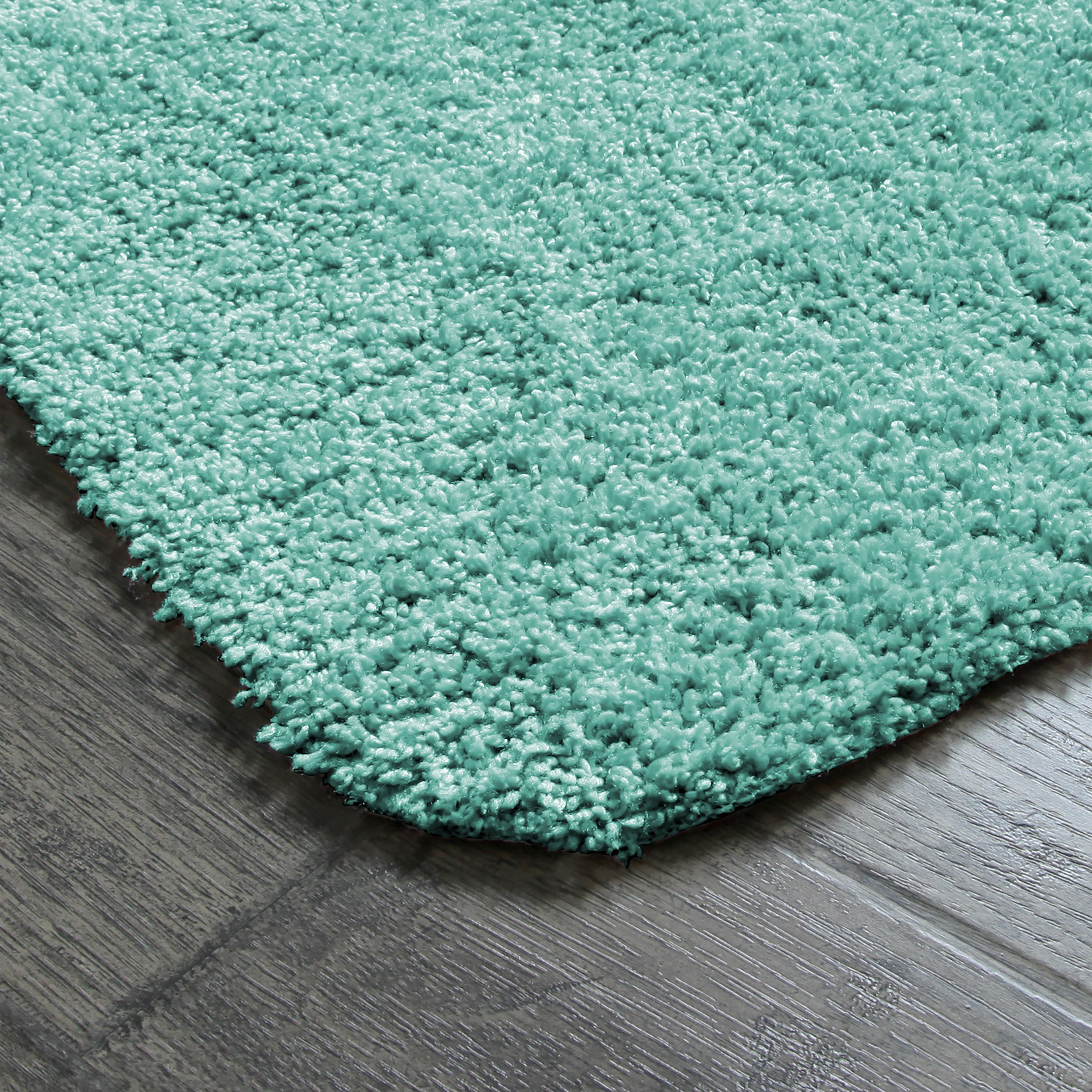 Mainstays 2pk. Chenille Bath Solid Bath Rug, Clearly Aqua and Turquoise,  17x23.5 