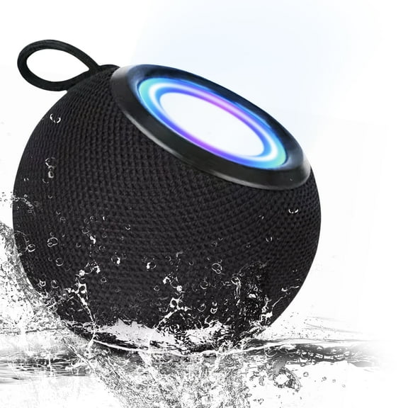 Portable Bluetooth Speaker  Stocking Stuffers IPX7 Waterproof 16H Playtime White Elephant Gift for Adults Men Women Teen Boys Girls (Black)