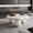 White, variant on Oufan 35.03" Petal-Shaped Macaron Coffee Table, Modern Wooden Center Table with 3 Ball Legs for Living Room, Small Apartment