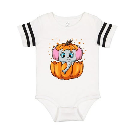 

Inktastic Halloween Pumpkin Baby Elephant Gift Baby Boy or Baby Girl Bodysuit