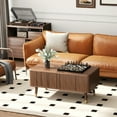 JOINICE Mid Century Modern Lift Top Coffee Table with Storage,Waveform