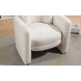 thumbnail image 5 of Mid-Century Modern Barrel Accent Chair - Versatile Armchair for Living Room, Bedroom, Guest Room, Office, Ivory, 5 of 29