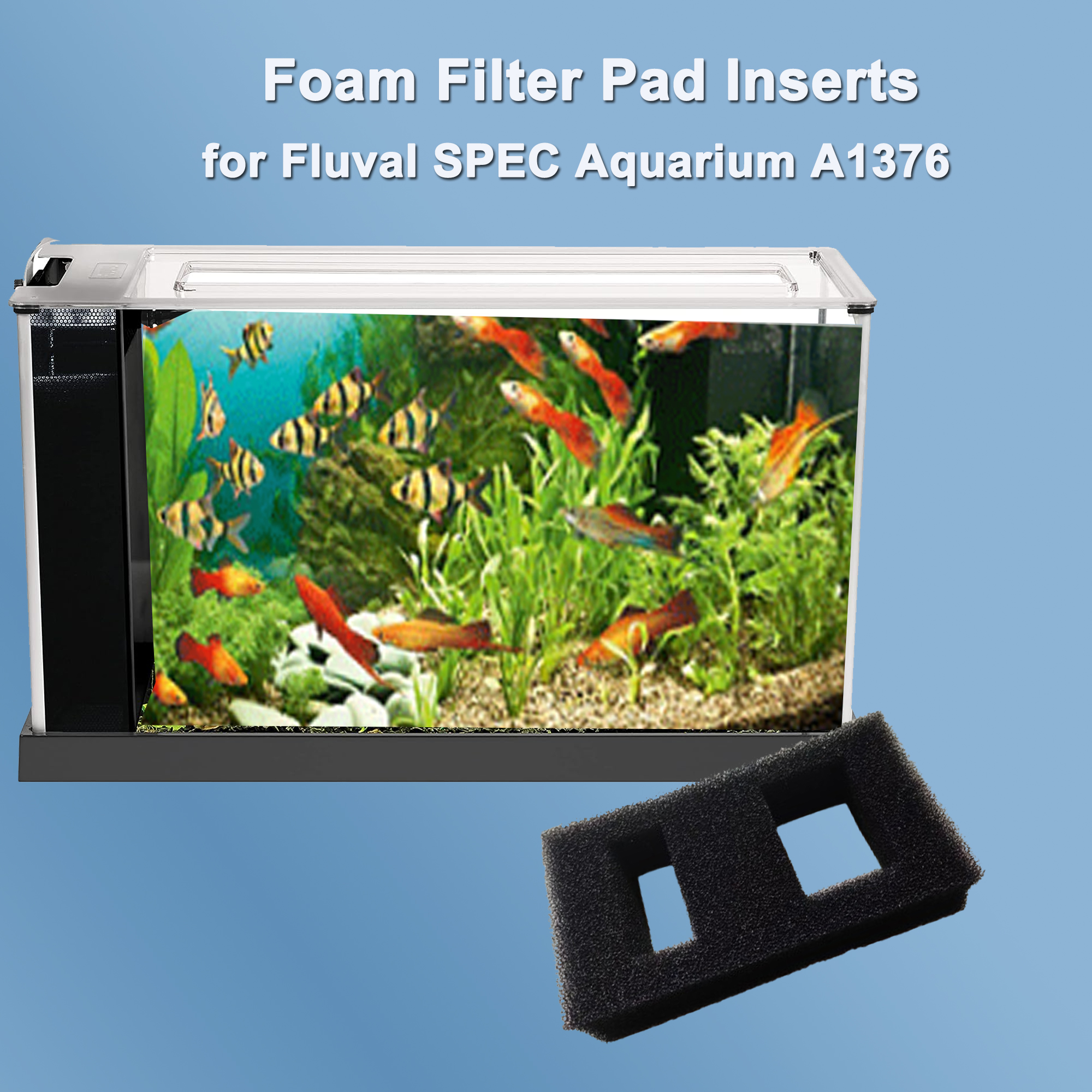 Qzbhct 6 Pcs Foam Filter Pads for Fluval SPEC Aquarium Bio Sponge Replacement Fish Tank Aquarium