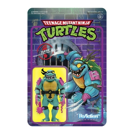 UPC: 0840049807273 | Super7 Teenage Mutant Ninja Turtles Slash 3.75 in Reaction Figure