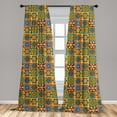 thumbnail image 5 of Ambesonne Traditional Curtains, Azulejo Tile Mosaic, Pair of 28"x63", Multicolor, 5 of 5