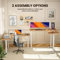 thumbnail image 5 of CHITOOMA L Shaped Standing Desk, 63"x55" Electric Adjustable Height Sit Stand up Desk,, Left & Right Interchangeable Installation, Suitable for Home Office, Light Vintage, 5 of 7