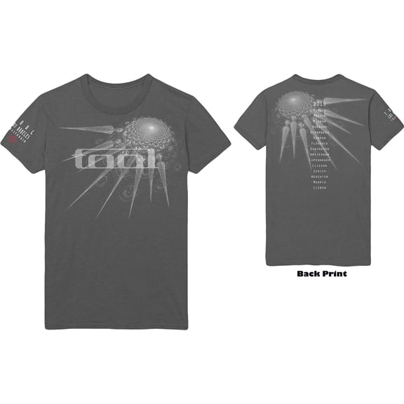 Men's Tool Spectre Spike (Back Print) Slim Fit T-shirt Small Charcoal