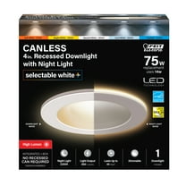 Feit Electric 4" White Tethered J-Box Selectable White (5CCT) LED Downlight with Night Light Mode