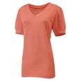 thumbnail image 5 of Womens Casual Cropped T Shirts V Neck Swiss Dot Puff Sleeve Crop Tops Summer Loose Basic Tees Tshirts, 5 of 5