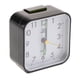 thumbnail image 4 of Reloj despertador de viaje con movimiento analógico, silencioso, con función de repetición y a pilas. Negro, 4 of 8
