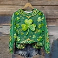 thumbnail image 6 of Pincandy Women's St. Patrick's Day Print Round Neck 3/4 Sleeve Loose T-Shirt, 6 of 7