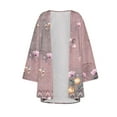 thumbnail image 3 of VgaVtl Cover up Light Weight Cardigan Women Long Sleeve Pink Open Front Womens Plus Size Cardigans Loose Floral Cardigans, 3 of 4