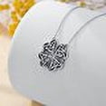 thumbnail image 3 of SISGEM Sterling Silver Lucky Four Leaf Clover Necklace,4-in-1 Wearing 2 Sides Heart Love Oxidized Pendant Gift for Women, 3 of 6